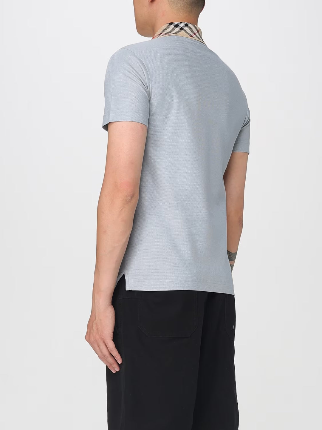 BURBERRY EVAN CHECK-COLLAR MEN&