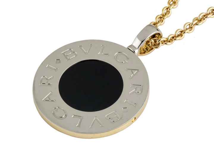 BVLGARI TONDO 18K GOLD &amp; STAINLESS STEEL REVERSIBLE PENDANT