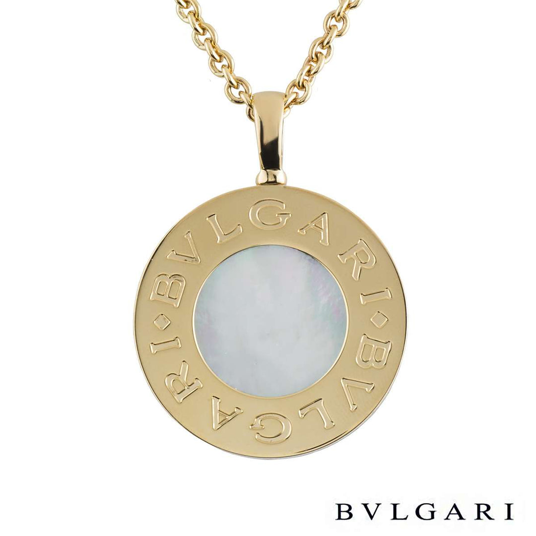 BVLGARI TONDO 18K GOLD &amp; STAINLESS STEEL REVERSIBLE PENDANT