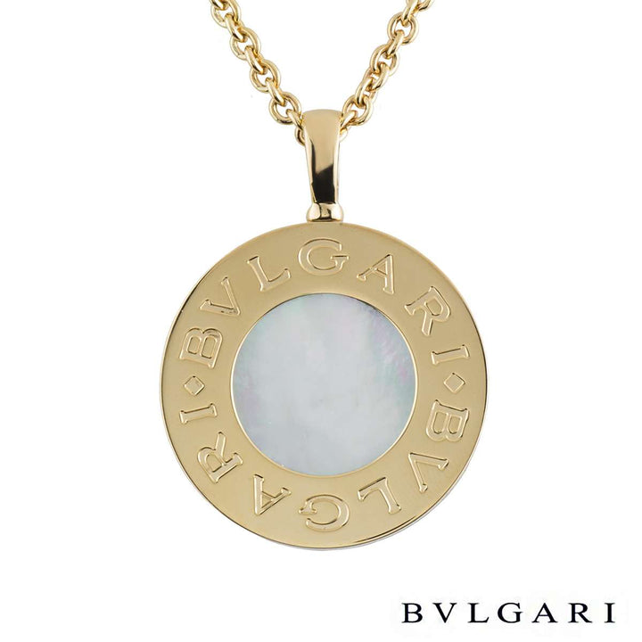 BVLGARI TONDO 18K GOLD &amp; STAINLESS STEEL REVERSIBLE PENDANT