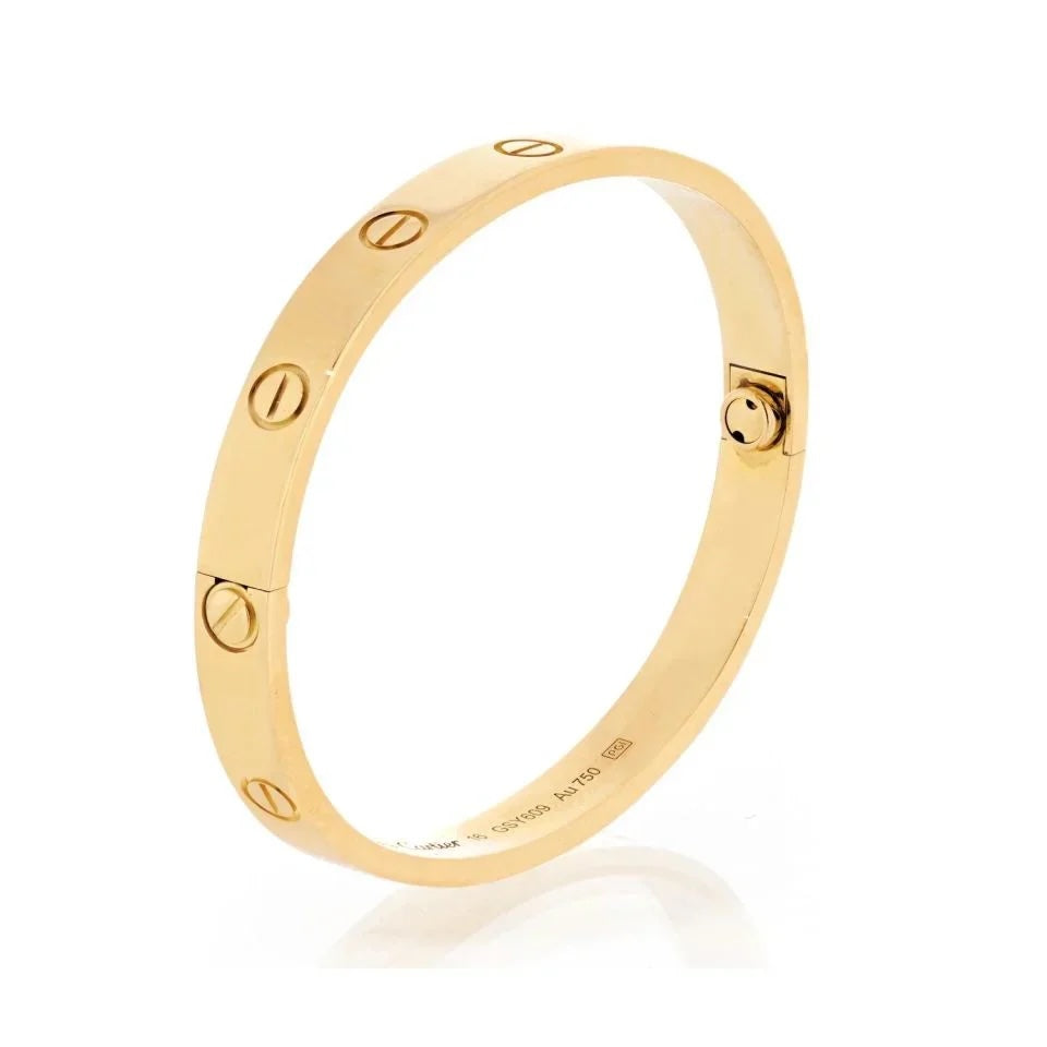 CARTIER 18K YELLOW GOLD LOVE BANGLE BRACELET