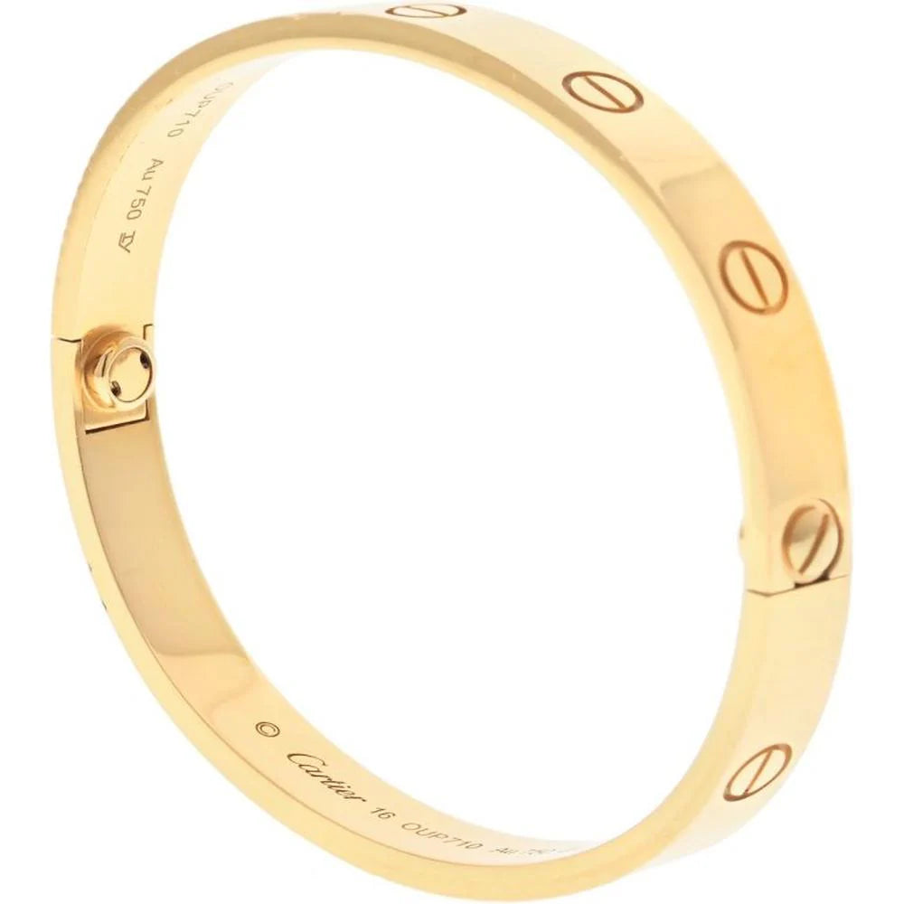 CARTIER 18K YELLOW GOLD LOVE BANGLE BRACELET