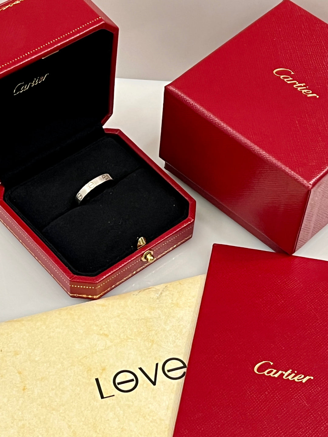 CARTIER 18K WHITE GOLD LOVE RING MINI