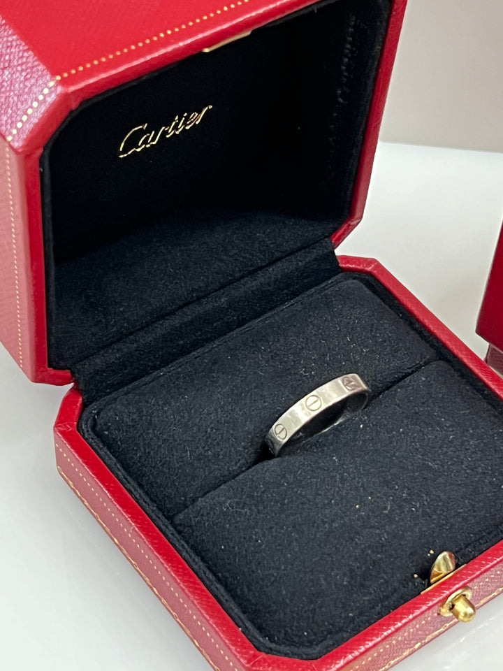 CARTIER 18K WHITE GOLD LOVE RING MINI