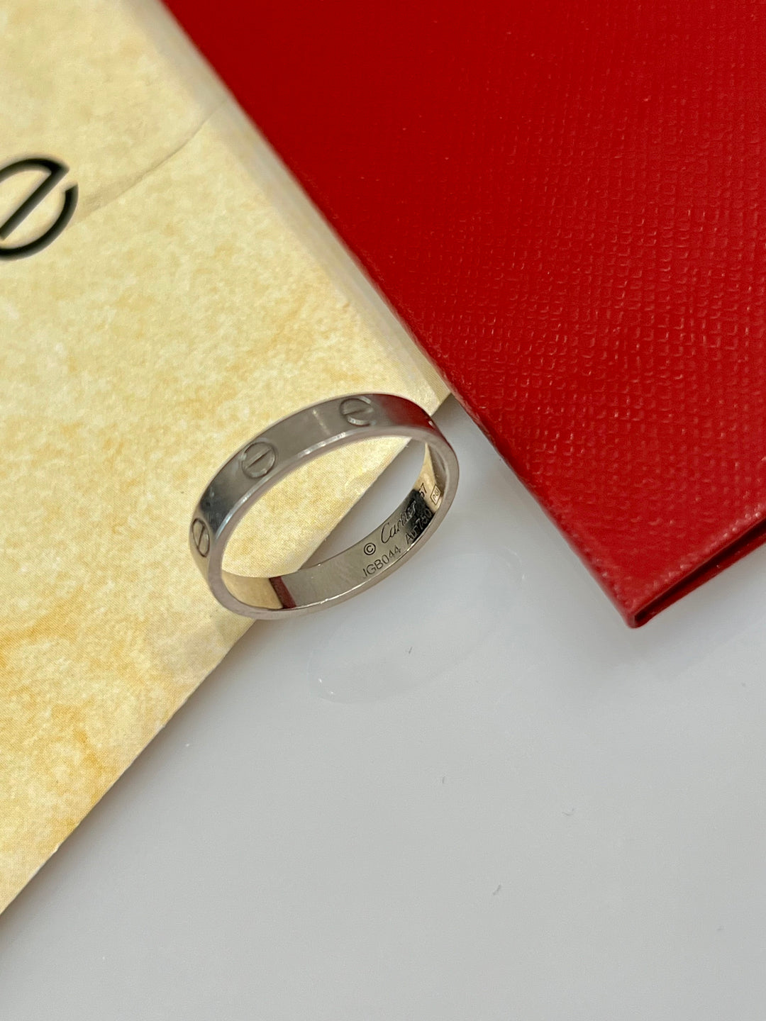 CARTIER 18K WHITE GOLD LOVE RING MINI