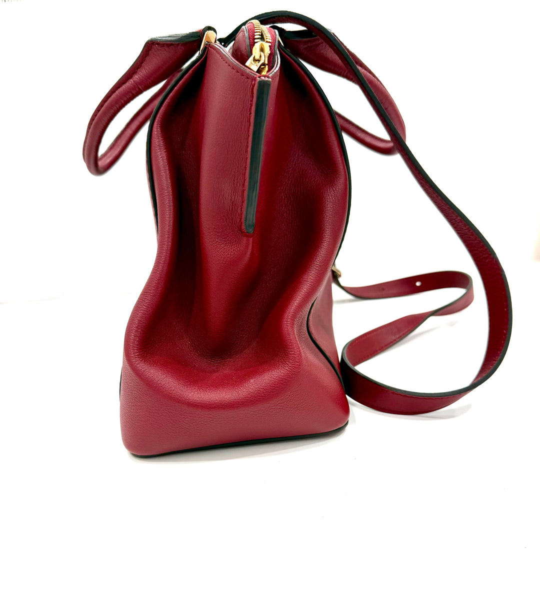 CARTIER C DE CARTIER MINI CALFSKIN LEATHER SHOULDER BAG