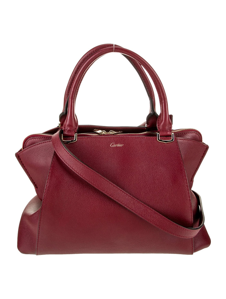 CARTIER C DE CARTIER MINI CALFSKIN LEATHER SHOULDER BAG