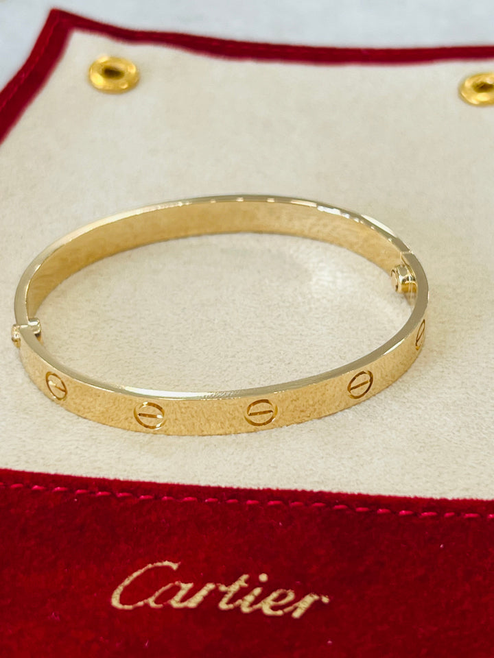 CARTIER 18K YELLOW GOLD LOVE BANGLE BRACELET