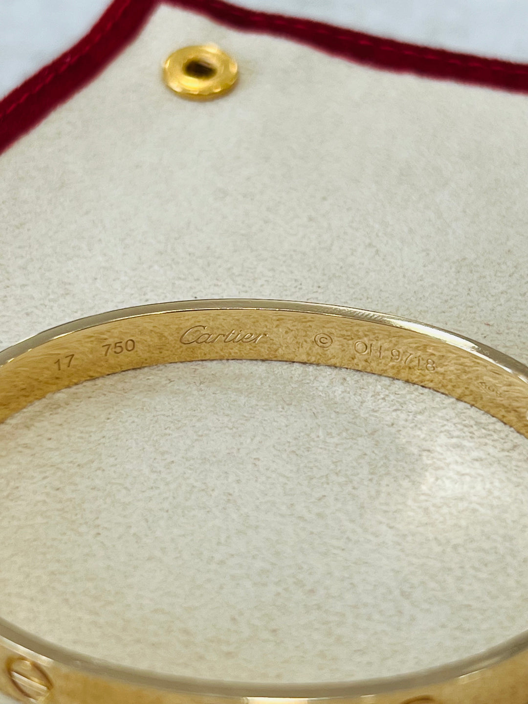 CARTIER 18K YELLOW GOLD LOVE BANGLE BRACELET
