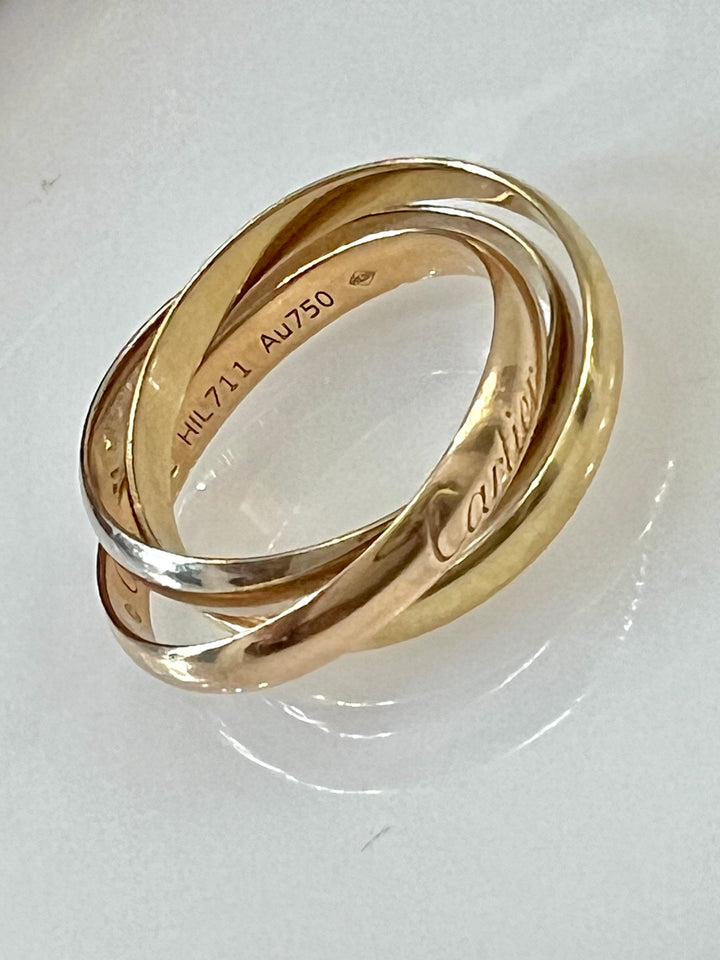 CARTIER TRICOLOR TRINITY 18K GOLD BAND