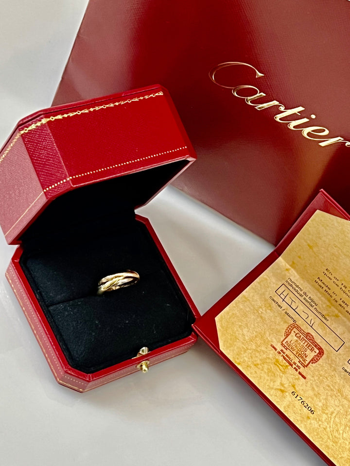CARTIER TRICOLOR TRINITY 18K GOLD BAND