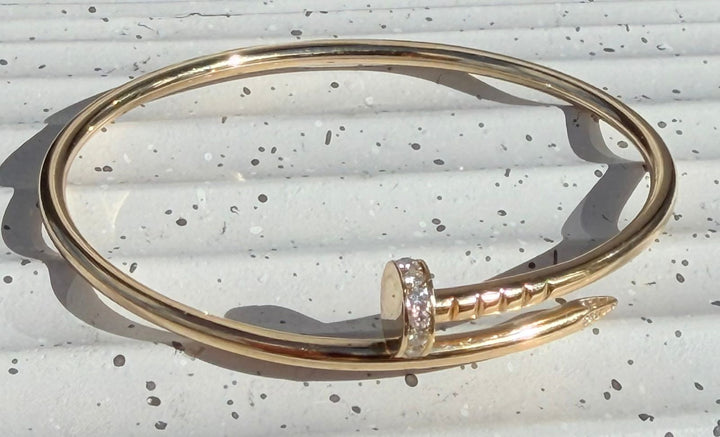 CARTIER JUSTE UN CLOU 18K YELLOW GOLD DIAMOND BRACELET