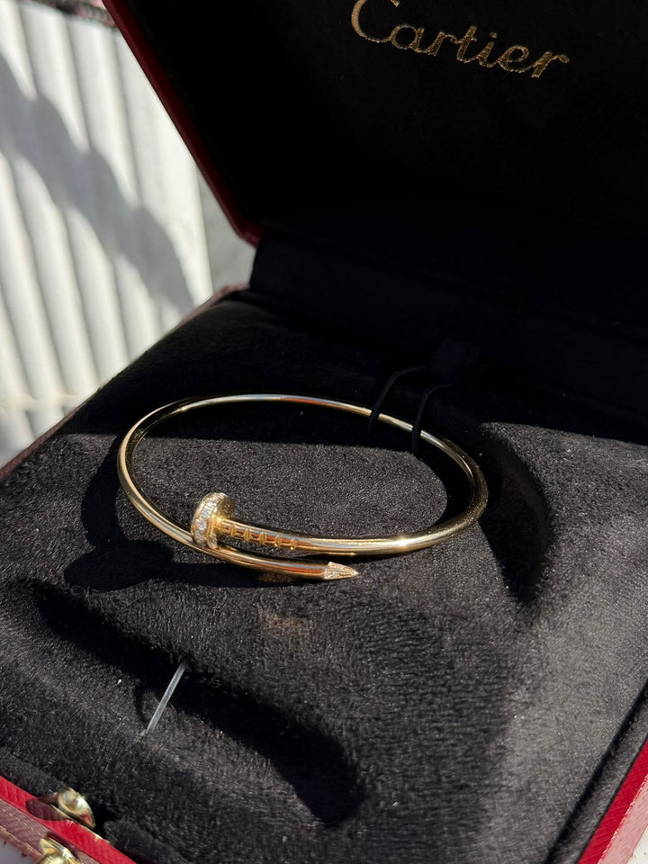 CARTIER JUSTE UN CLOU 18K YELLOW GOLD DIAMOND BRACELET