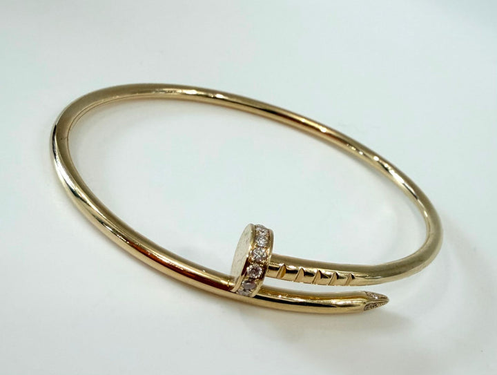 CARTIER JUSTE UN CLOU 18K YELLOW GOLD DIAMOND BRACELET