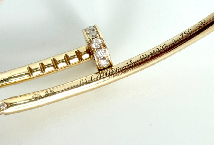 CARTIER JUSTE UN CLOU 18K YELLOW GOLD DIAMOND BRACELET