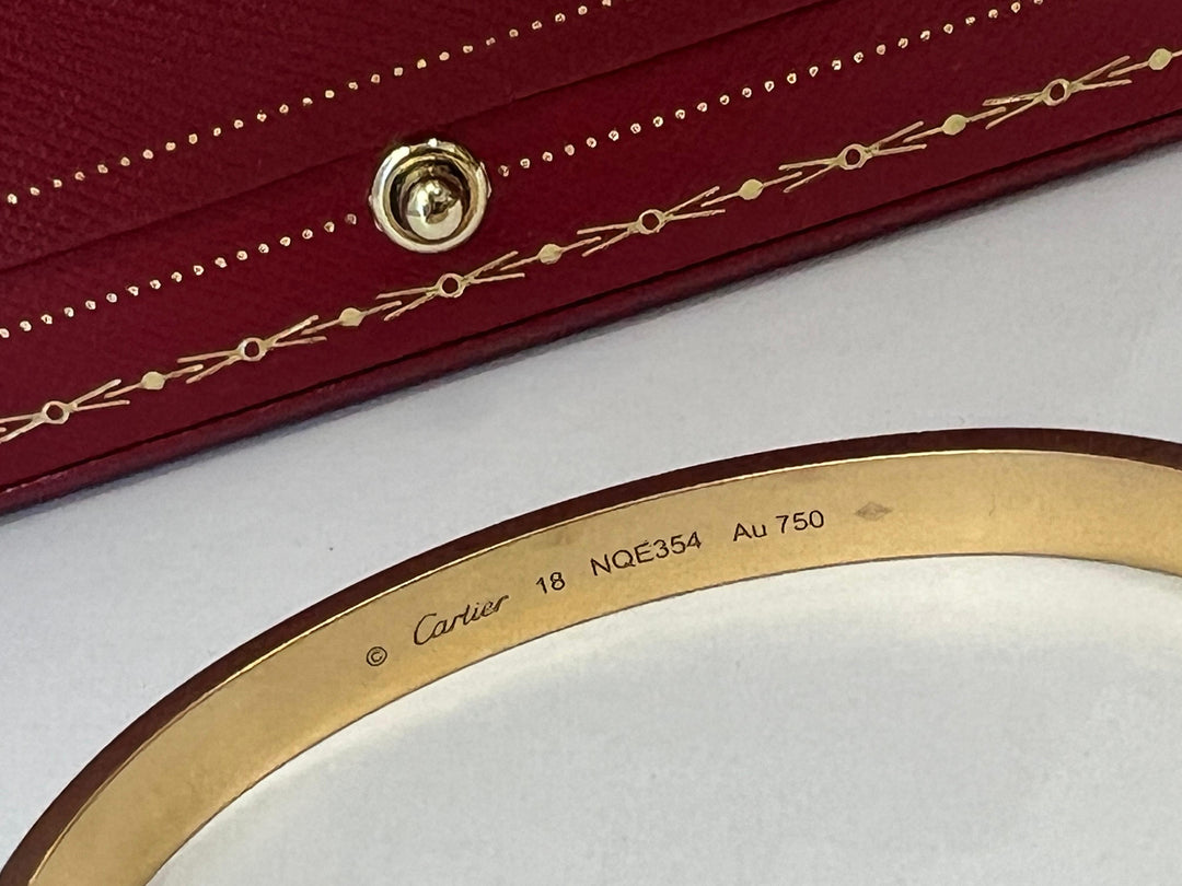CARTIER 18K YELLOW GOLD LOVE BANGLE BRACELET