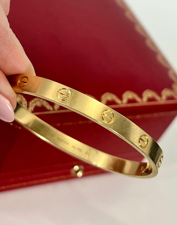 CARTIER 18K YELLOW GOLD LOVE BANGLE BRACELET