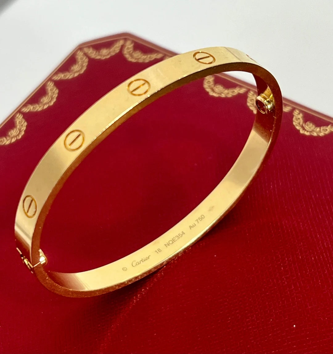 CARTIER 18K YELLOW GOLD LOVE BANGLE BRACELET