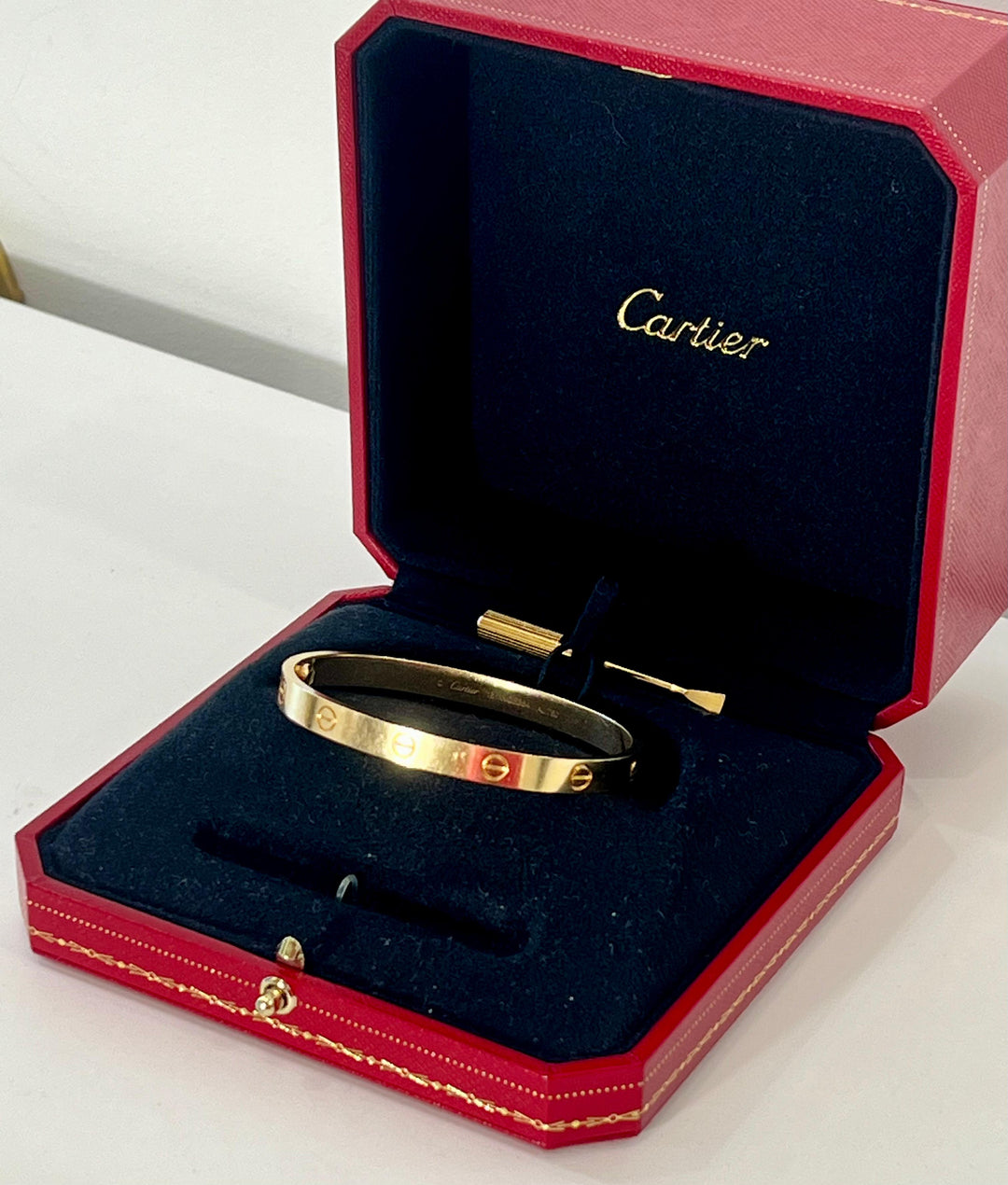 CARTIER 18K YELLOW GOLD LOVE BANGLE BRACELET