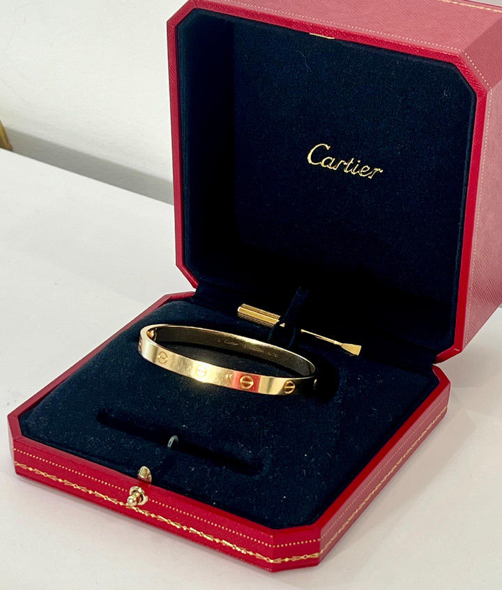 CARTIER 18K YELLOW GOLD LOVE BANGLE BRACELET