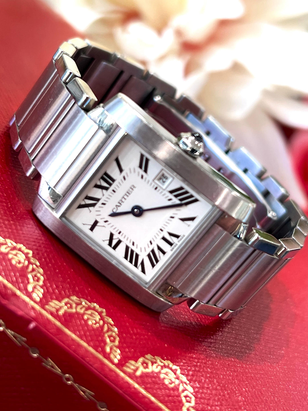 CARTIER TANK FRANCAISE STAINLESS STEEL WATCH