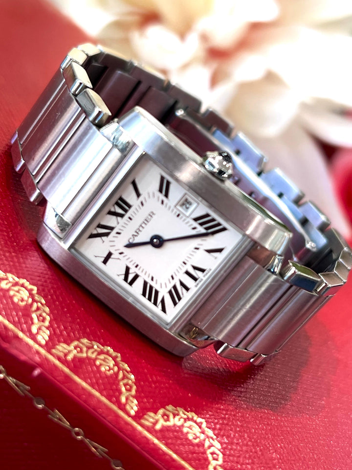 CARTIER TANK FRANCAISE STAINLESS STEEL WATCH