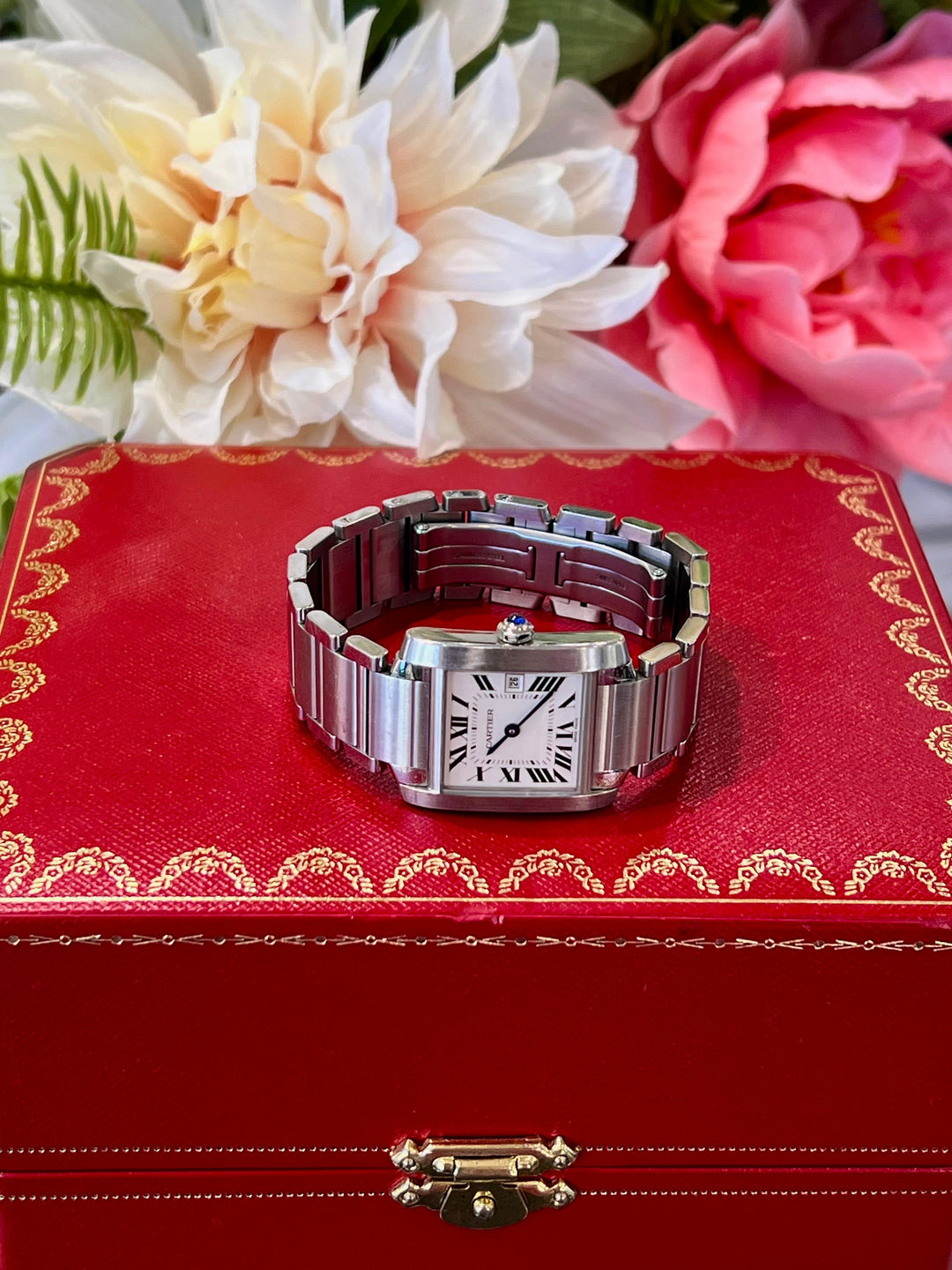 CARTIER TANK FRANCAISE STAINLESS STEEL WATCH