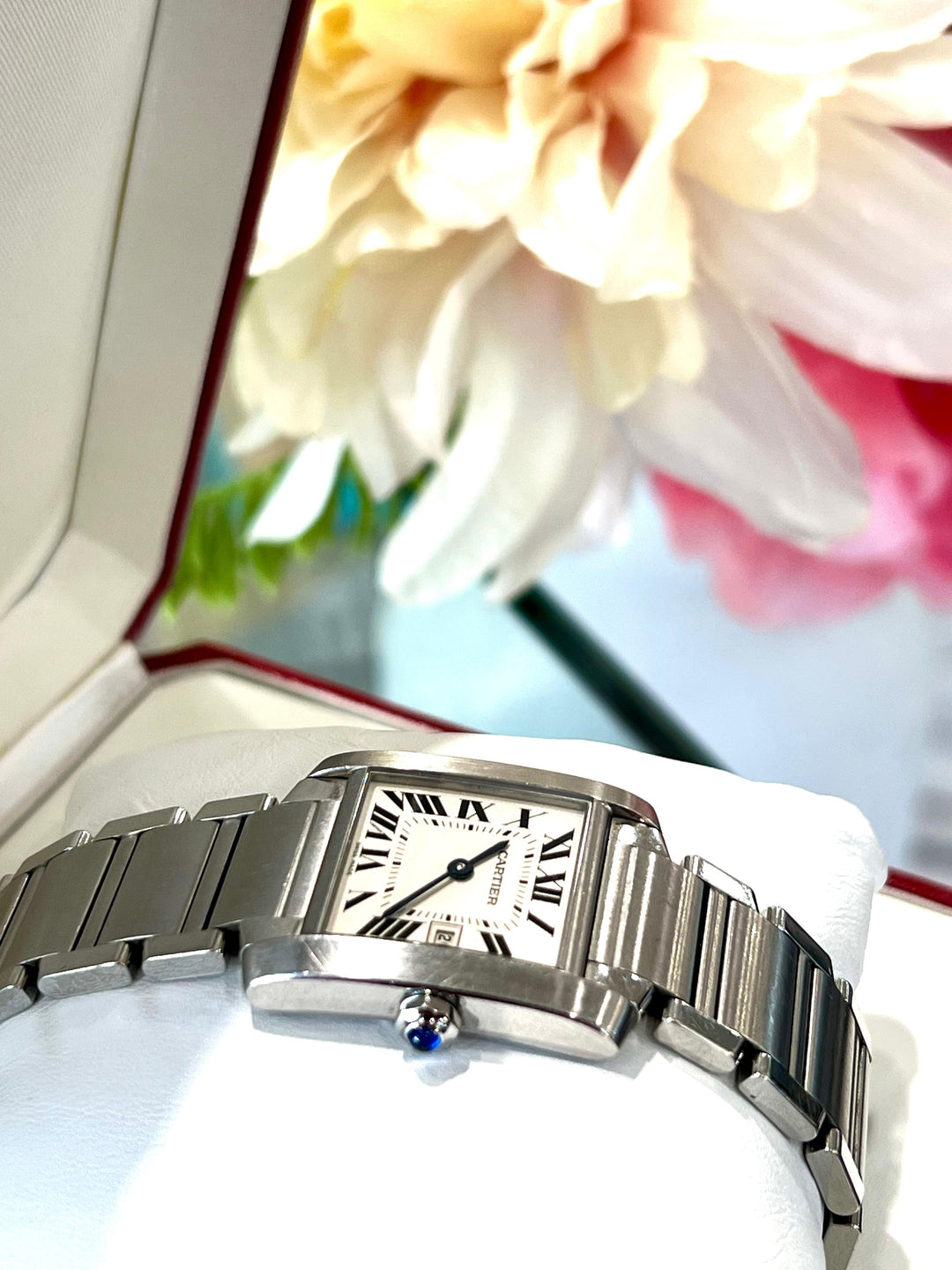 CARTIER TANK FRANCAISE STAINLESS STEEL WATCH