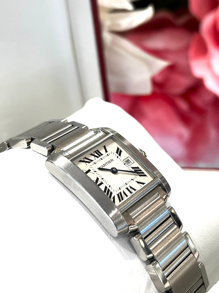 CARTIER TANK FRANCAISE STAINLESS STEEL WATCH