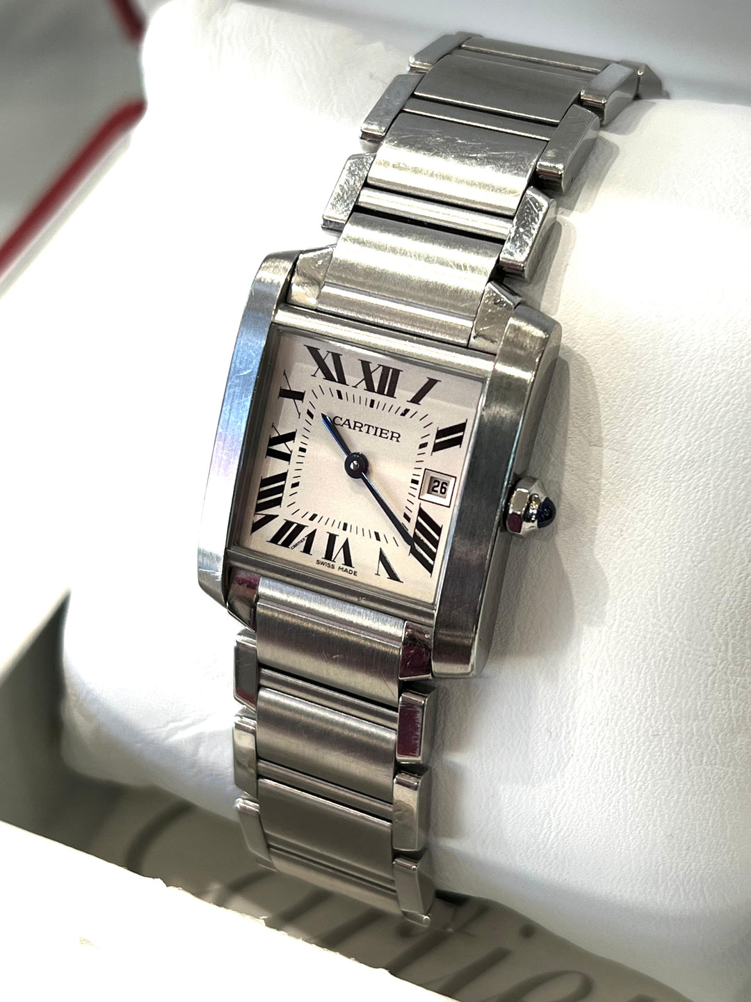 CARTIER TANK FRANCAISE STAINLESS STEEL WATCH
