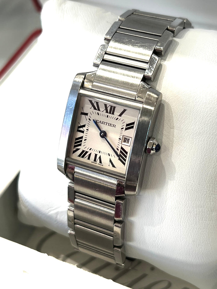 CARTIER TANK FRANCAISE STAINLESS STEEL WATCH