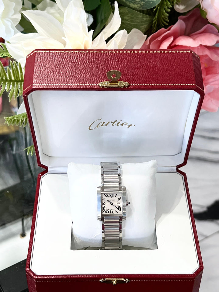 CARTIER TANK FRANCAISE STAINLESS STEEL WATCH
