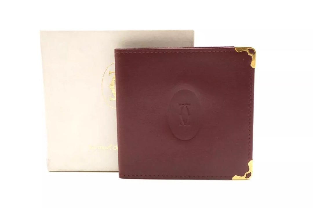 CARTIER VINTAGE MUST DE CARTIER LEATHER BI-FOLD WALLET