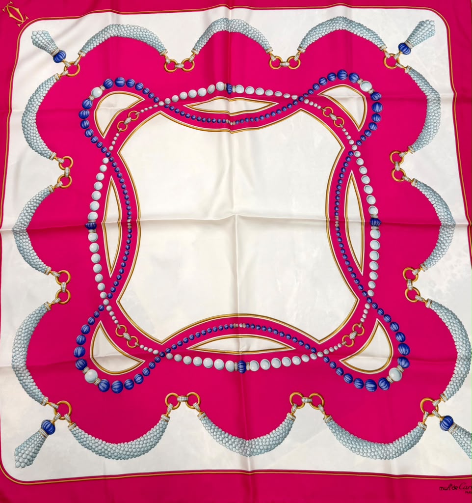 CARTIER MUST DE CARTIER FOULARD VINTAGE SILK SCARF