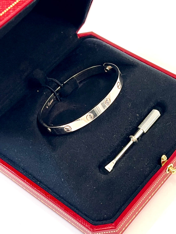 CARTIER 18K WHITE GOLD LOVE BRACELET