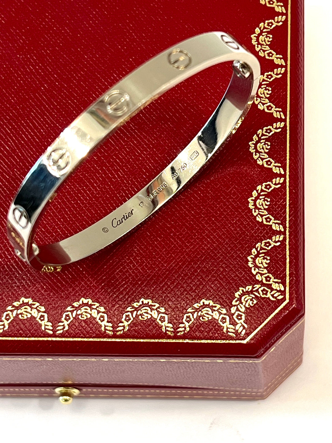 CARTIER 18K WHITE GOLD LOVE BRACELET
