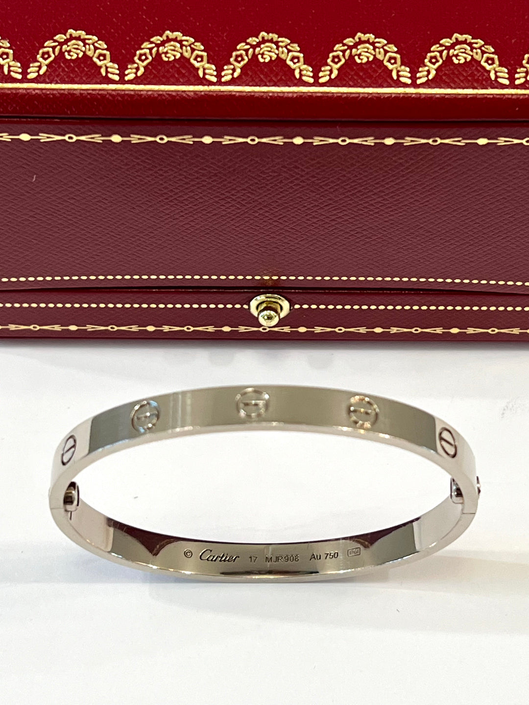 CARTIER 18K WHITE GOLD LOVE BRACELET