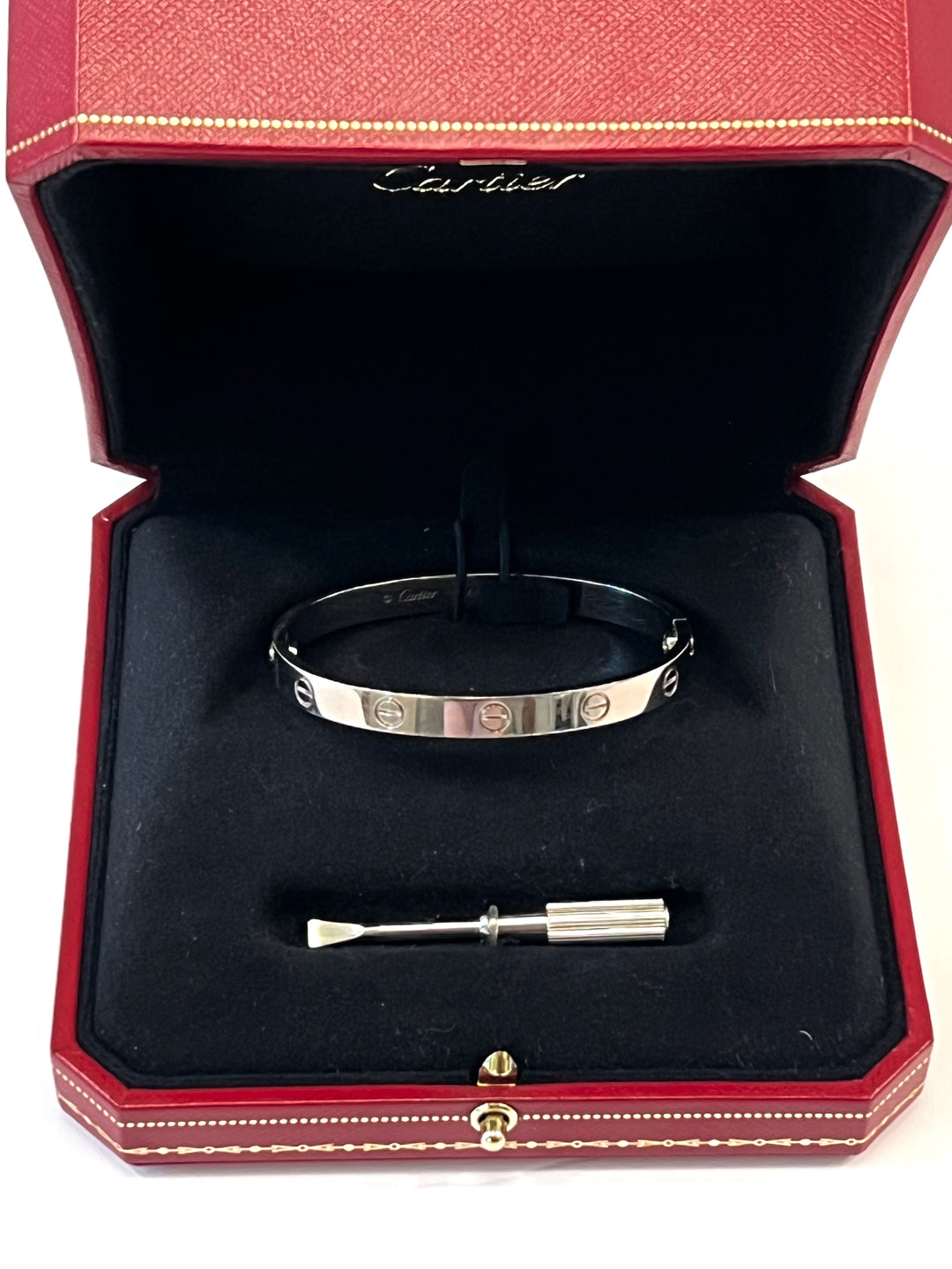 CARTIER 18K WHITE GOLD LOVE BRACELET