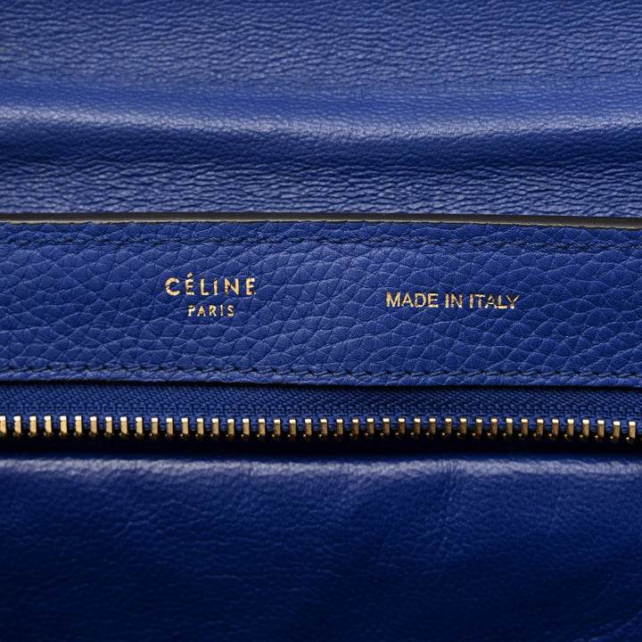 CÉLINE DRUMMED CALFSKIN SUEDE TRAPEZE MEDIUM SHOULDER BAG