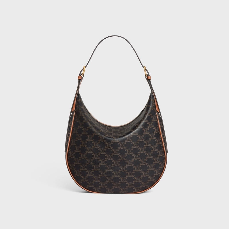 CÉLINE HELOÏSE CUIR CANVAS &amp; CALFSKIN TRIOMPH MEDIUM SHOULDER BAG