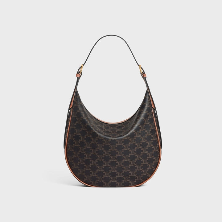 CÉLINE HELOÏSE CUIR CANVAS &amp; CALFSKIN TRIOMPH MEDIUM SHOULDER BAG