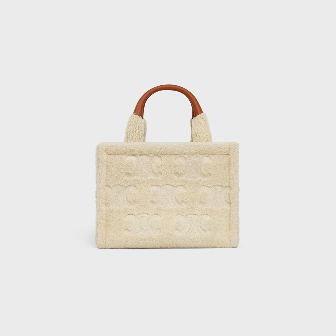 CÉLINE SMALL CABAS THAIS IN SHEARLING WITH TRIOMPHE EMBROIDERIES