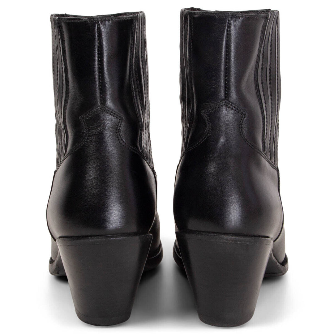 CÉLINE CALFSKIN LEATHER BERLIN 80 COWBOY ANKLE BOOTS