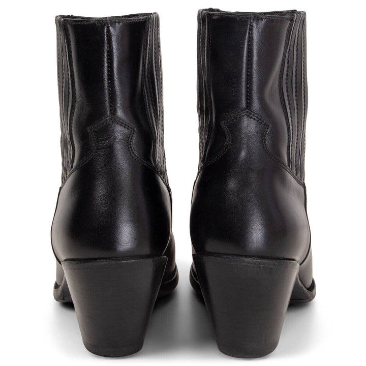 CÉLINE CALFSKIN LEATHER BERLIN 80 COWBOY ANKLE BOOTS