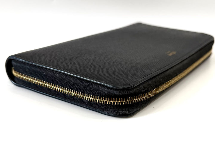 CÉLINE GRAINED CALFSKIN LEATHER LARGE ZIP-AROUND WALLET
