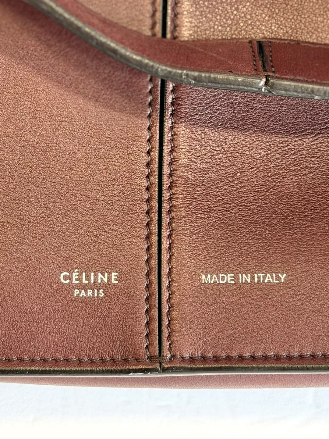 CÉLINE MEDIUM TRIFOLD CALFSKIN LEATHER SHOULDER BAG