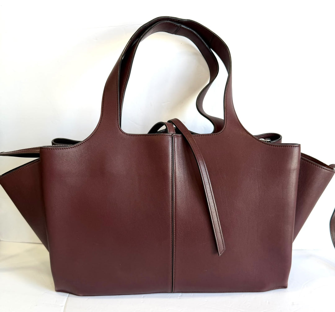 CÉLINE MEDIUM TRIFOLD CALFSKIN LEATHER SHOULDER BAG