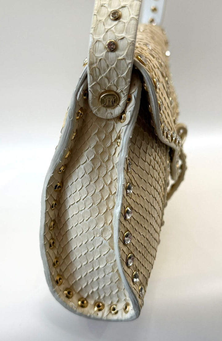 CÉLINE TRIOMPHE PYTHON LEATHER VINTAGE HANDBAG
