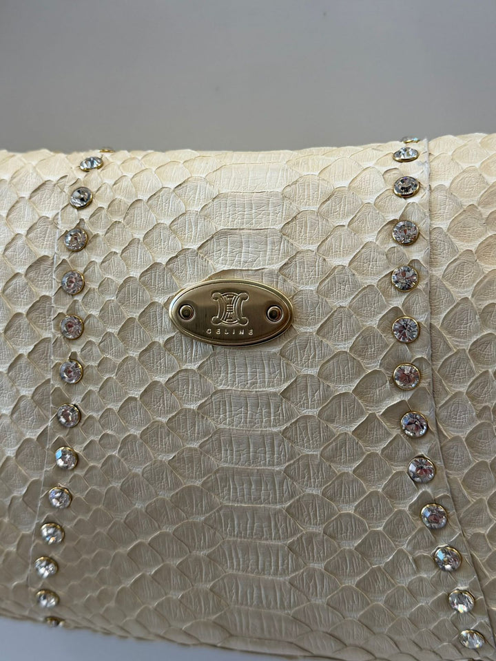 CÉLINE TRIOMPHE PYTHON LEATHER VINTAGE HANDBAG