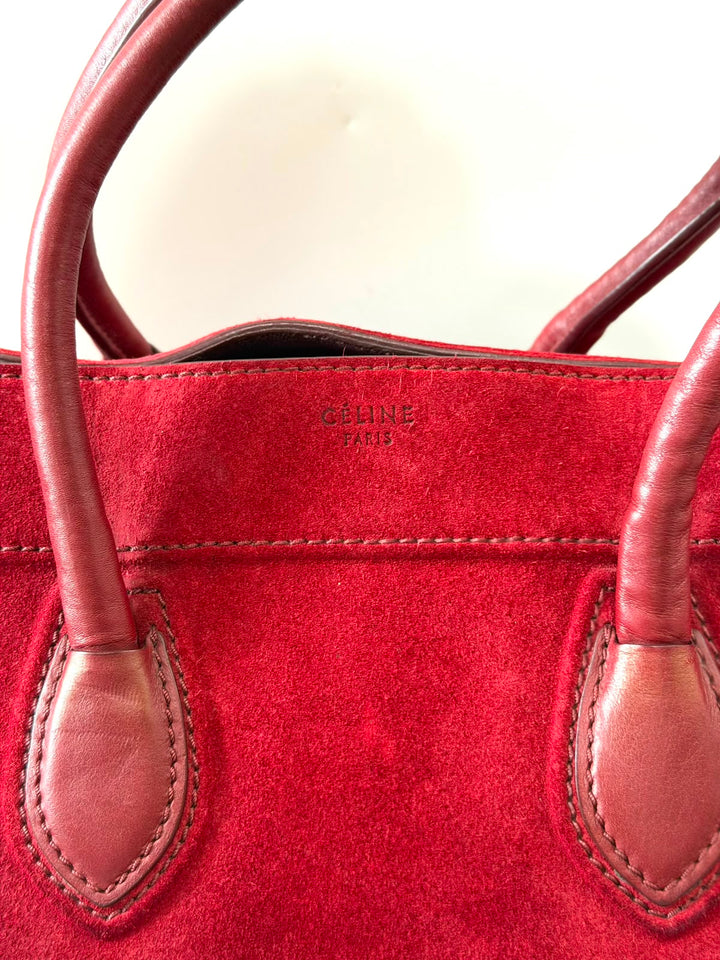 CÉLINE SUEDE LUGGAGE PHANTOM HANDBAG